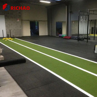 Estera de césped artificial personalizada de fábrica PP Fitness Indoor Green Sports Flooring Gym Grass Mat