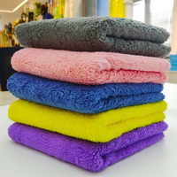 Serviette de séchage en microfibre super absorbante, en tissu corail sans bords, 500 g/m², 40x40 cm, pour l'entretien, le nettoyage et le polissage des voitures