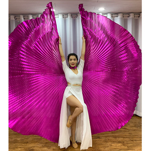 Costume de scène de danse du ventre pour adultes, ailes argentées en polyester, style oriental égyptien <span class=keywords><strong>indien</strong></span> arabe - Product Image 3