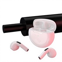 Écouteurs sans fil exclusifs transfrontaliers Pro6, design intra-auriculaire TWS, sportifs, en ABS, avec contrôle du volume
