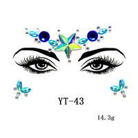 Nouveauté usine : Autocollant facial en strass et diamants pour maquillage de scène et performance, effet cristal