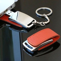 Memoria USB de Cuero PU de Capacidad Real al por Mayor, 16GB con Logotipo Personalizado, USB 2.0 3.0, Pendrive de 32GB