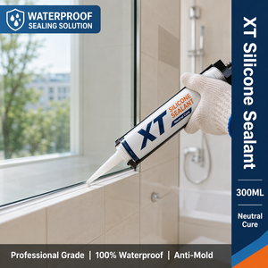 Mastic silicone imperméable multi-usages, résistant aux intempéries et anti-vieillissement, séchage rapide, 300 ml, transparent, pour portes, fenêtres et construction - Product Image 1