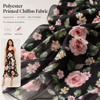 Tela de Chifón Suave con Impresión Digital, Antiestática, Antibolitas y Resistente a las Arrugas para Vestidos