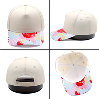 Gorra de Béisbol Personalizada con Cierre a Presión, Estampado Floral de Rosas, Puntos, Visera Curva, Ajustable, Unisex, Estilo Vintage de Verano