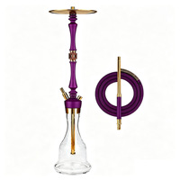 Ensemble de chicha moderne de luxe avec base en verre diamanté, narguilé en acier inoxydable pour bar, salon, café