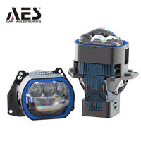 Lentille de projecteur AES UPS TIR Triple Laser Carré pour phare de voiture, projecteur de phare Hi/Lo 45W/90W, éclairage à coupe plate