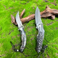Couteau pliant tactique AL Dent Damascus, marteau à main, ergonomique, collectionneur, poudre de cuivre, fibre de carbone, EDC haut de gamme, couteau de poche