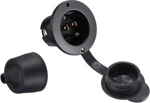 Prise d'Alimentation RV 15 Ampères à Bride 125V, NEMA 5-15 avec Couvercles Avant et Arrière Étanches - Product Image 2