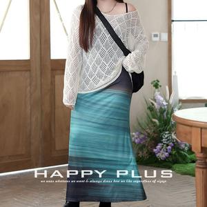 เดรสยาวทรงพลีทไล่เฉดสี Runqi สายเดี่ยว คอวี  รัดเอว  ไซส์ใหญ่  รุ่น N9002 - Product Image 2