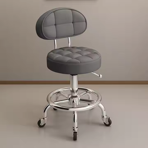 Silla <span class=keywords><strong>de</strong></span> Diseño Moderno con Altura Ajustable, Ruedas Giratorias y Respaldo para Salón <span class=keywords><strong>de</strong></span> Belleza, Barbería o Tienda <span class=keywords><strong>de</strong></span> Tatuajes, Hecha <span class=keywords><strong>de</strong></span> Metal - Product Image 4