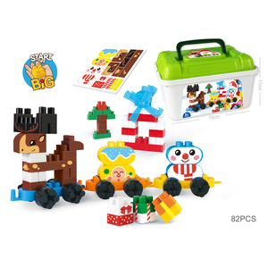 EW-bloques de construcción creativos diy para niños, juguete de ensamblaje de bloques de construcción de <span class=keywords><strong>tren</strong></span> de Navidad Elk, 82 Uds. - Product Image 5