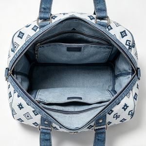 Bolso de viaje de moda para mujer, de gran capacidad, material vaquero, informal, práctico para viajar - Product Image 6