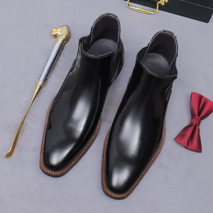 Botas de Tobillo con Cordones para Hombre, de Cuero Genuino, Estilo Retro, Antideslizantes, con Punta, para Vestir Formal, en Oferta - Product Image 1