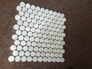 מודרני <span class=keywords><strong>1</strong></span>/2/3 גודל שבב אינץ 'מושחץ ביאנקו משיש פסיפס לבן עגול 4 מ "מ קיר מלאי בית מלון - Product Image 6