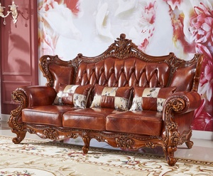 यूरोपीय क्लासिक अनुभागीय नई मॉडल लकड़ी सोफा सेट फर्नीचर कमरे में रहने वाले के लिए - Product Image 3