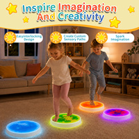 4 couleurs de dalles lumineuses à remplir de liquide, dalles sensorielles pour enfants, équipement de jeu d'équilibre pour l'intérieur, préscolaire, maternelle