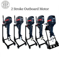 Moteur hors-bord à essence 2 temps 15 CV à démarrage manuel avec système de refroidissement par eau et commande par timon, ODM, pour bateaux et yachts marins