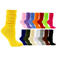 Vente en gros de chaussettes à la mode en coton extra longues et amples, chaussettes épaisses personnalisées pour femmes