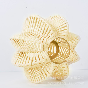 Handmade Woven Paper <b>Rope</b> Lampshade E27 Led <b>Light</b> Source White Round Shape For Teahouses Hotels Restaurants Inns Guesthouses - Product Image 3