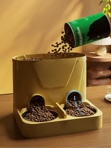 Distributore Automatico di Cibo per Cani e Gatti a Due Ciotole, Beige Giallo, Capacità 1-10L, per Famiglie con Più Gatti, Accessori per Animali Domestici, Logo Personalizzabile, Modello BD210 - Product Image 6