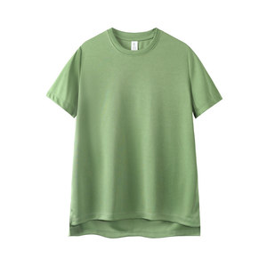 Women's Casual Crew Neck Short Sleeve T-Shirt Wood Green Solid Color Polyester Lightweight Leisure Wear - Product Image 1
