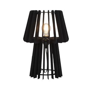 Lámpara de Mesa Moderna con Pantalla de Madera Negra en Forma de Cono, Bombilla LED E26, Alimentación CA, Iluminación de Escritorio Ecológica - Product Image 1