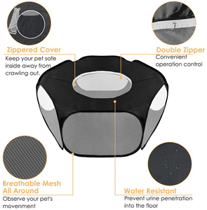 Corralito para mascotas pequeño, jaula plegable con cubierta superior, antiescape, valla para animales - Product Image 2