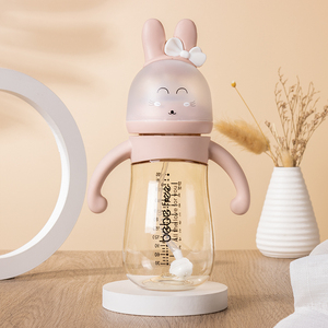 Biberón de PPSU de 300 ml, Libre de BPA, Antiderrames, Anticólicos, con Pajita, Boca Ancha, Diseño Animal, Flujo Rápido, Libre de Ftalatos, para Bebés - Product Image 2