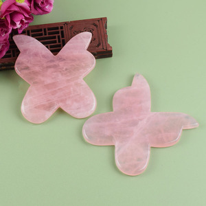 Outil de massage <span class=keywords><strong>Gua</strong></span> <span class=keywords><strong>Sha</strong></span> en <span class=keywords><strong>quartz</strong></span> <span class=keywords><strong>rose</strong></span> et jade, forme papillon, <span class=keywords><strong>véritable</strong></span> pierre précieuse de <span class=keywords><strong>quartz</strong></span> <span class=keywords><strong>rose</strong></span> pour le lifting du visage - Product Image 1