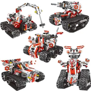 2.4G Building Block RC Robot Jouets Kits, Télécommande et APP Robot Snap Together Engineering Kits STEM Building Toys Pour Enfants