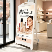 Affichage LED mobile P2.5 avec roues, cadre blanc, panneau publicitaire contrôlé par application, installation gratuite, pour magasin de beauté