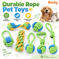 Jouet en corde nouée résistant à la mastication, vente en gros, personnalisé, durable, écologique, interactif, pour chats et chiens