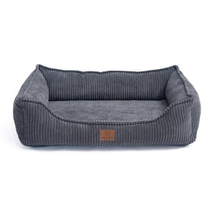Cama para Perro de Pana Gris, Sofá Cama Rectangular para Mascotas, Funda Extraíble y Lavable, Nido Suave para Dormir para Cachorros - Product Image 5