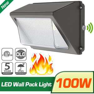 Luz de seguridad para exteriores de 100W con cubierta de vidrio 13,000LM Luz diurna 5000K ETL 120-277V Casa Dusk Dawn Paquete de pared Sensor de fotocélula - Product Image 6