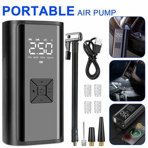 Compresseur d'air portable avec quatre lumières LED, arrêt automatique, 150 PSI, unité de pression en PSI, gonfleur de pneus de voiture sans fil, pompe de gonflage - Product Image 2