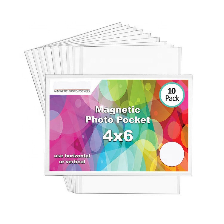 Магнитная карманная фоторамка, белая, вмещает фотографии 4x6 дюймов, 10 упаковок