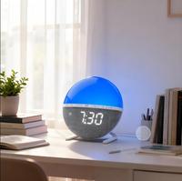 Réveil Lumineux Intelligent pour Enfants, 7 Couleurs, Réglable en Luminosité, Effet Lever du Soleil, Vente en Gros, Prix Abordable, Nouveauté, Horloge de Table