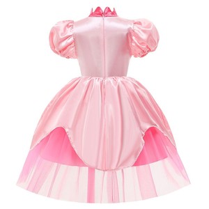 Robe princesse de noël rose pêche pour enfants, robe d'halloween Super Mary <span class=keywords><strong>Mario</strong></span> - Product Image 4