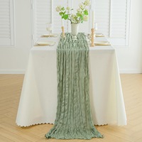 Nappe de table en gaze froissée rayée, 100 % polyester, écologique, pour la maison et l'hôtellerie, disponible en plusieurs couleurs, en gros