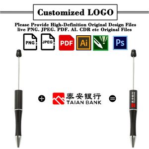 Factory Price Diy Ballpoint Logo Unique Personalized <b>Plastic</b> <b>Bead</b> Ball Pens Colorful Hot Sale Promotional Pen - Product Image 2