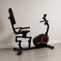 Vélo d'exercice couché compact magnétique, vélo d'appartement pour entraînement à domicile avec siège et dossier réglables pour seniors