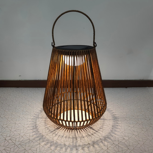 ZOMI IP65 uso al aire libre <span class=keywords><strong>Solar</strong></span> LED ratán linterna decorativa hogar jardín luz colgante Patio balcón fiesta decorar - Product Image 1