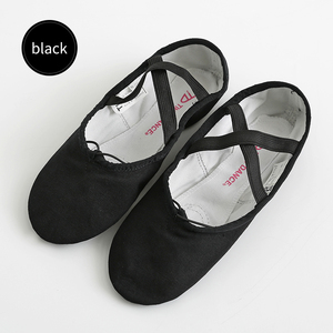 Giày nhảy múa chuyên nghiệp đế chia chất lượng cao bán buôn màu đen hồng vải canvas dành cho trẻ em/người lớn - Product Image 6