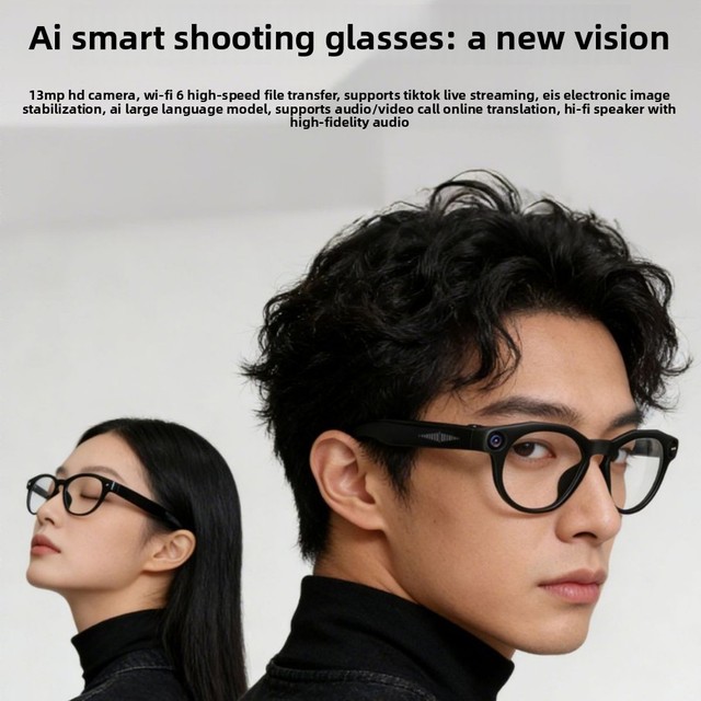 New-style CY02 Smart Glasses 13MP Camera Photo/video Recording EIS Stabilization WiFi 6 AI Speech/image Recognition Assistant