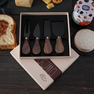 Coffret cadeau transfrontalier, couteau à fromage avec manche en noyer, ensemble de couverts de cuisine, ensemble de 4 pièces, motif <span class=keywords><strong>Hu</strong></span> <span class=keywords><strong>Hu</strong></span> <span class=keywords><strong>Tao</strong></span>, moderne et simple - Product Image 2