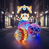 Boules de Noël LED 3D géantes RGB, étanches IP65, décorations extérieures commerciales, décorations de vacances, paysage, taille personnalisée 3M-10M