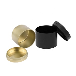 120ml <span class=keywords><strong>4</strong></span> oz Emballage en or étain personnalisé rond en métal noir mat bougie étain avec couvercle (NIR04) - Product Image 4