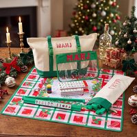 Set di Mahjong Americano Rosso Natalizio da 160 Pezzi, Vendita all'Ingrosso di Set di Mahjong Verde per Regali, Miglior Prezzo Geling
