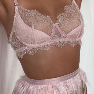 Hot Feather Luxury Lace Sexy Ropa interior erótica Conjunto de 3 piezas Mujeres Transparente Sexy 2024 Conjuntos de lencería Ropa de mujer - Product Image 4